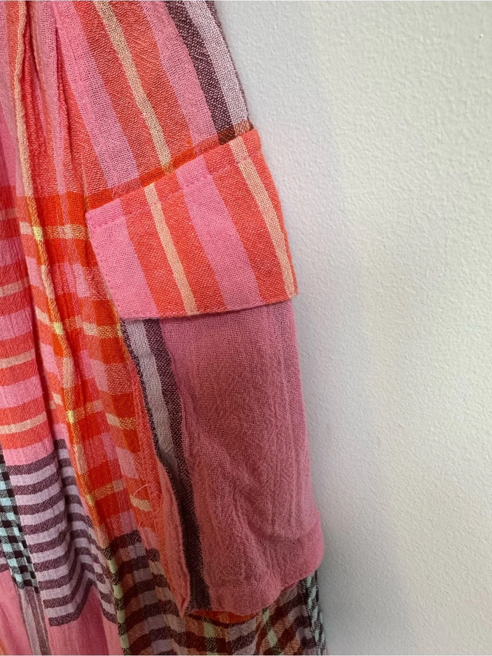 Free People Crafted Plaid Cargo Pants Pink Combo Womens Small NEW Cotton